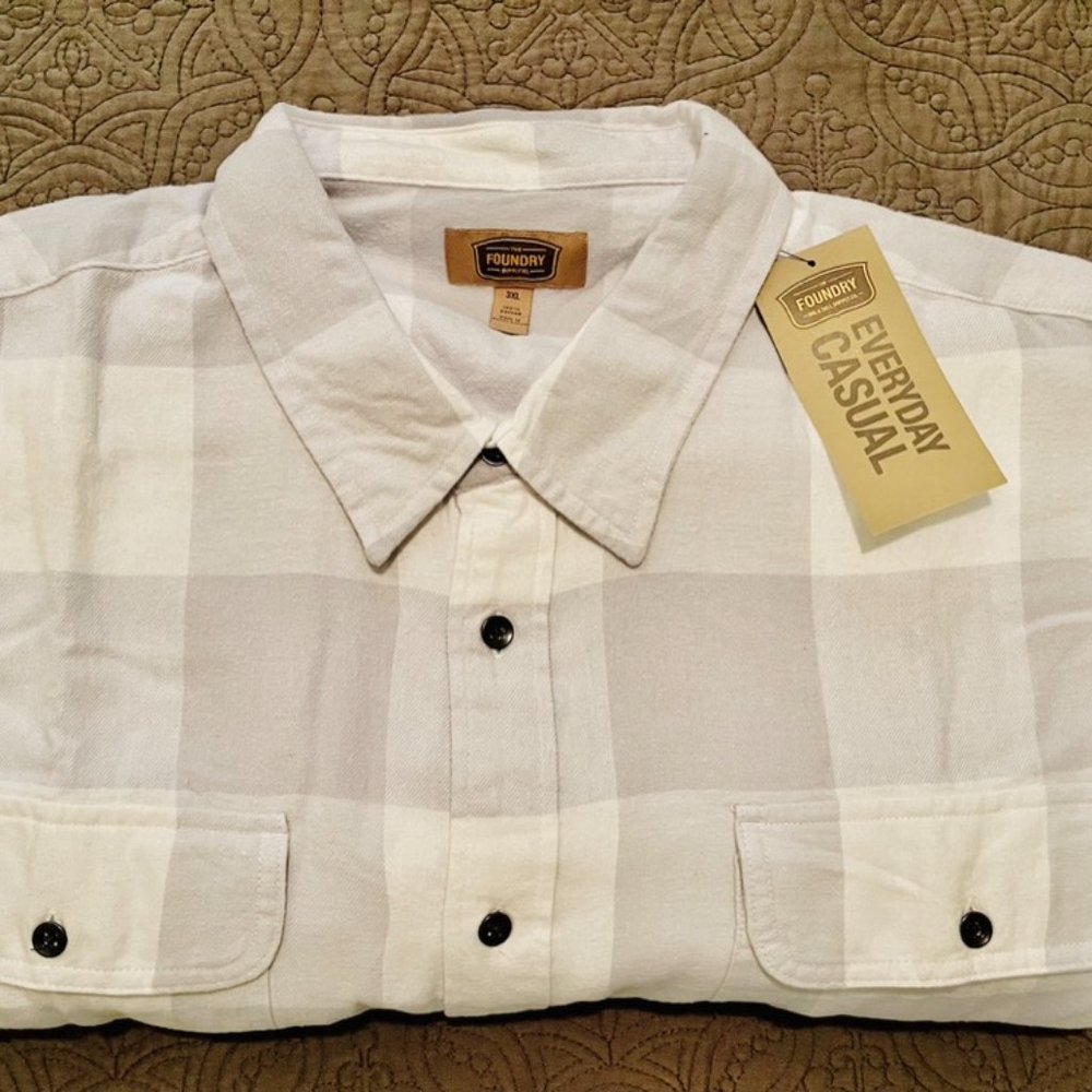 The Foundry Big & Tall Supply Co. Mens Long Sleeve Flannel Shirt Size 3XL